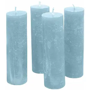 LOBERON Lot de 4 bougies Muriel, bleu (13cm) pas cher