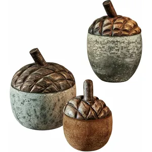 LOBERON Lot de 3 glands Vibius, marron/gris (12.5cm)Vendu paramazon