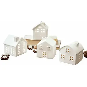 Comparateur de prix : LOBERON Lot de 4 photophores Country, blanc (9cm)