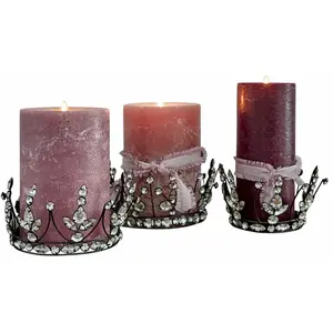 Comparateur de prix : Loberon Lot de 3 couronnes décoratives Bigas, argenté vieilli (11 x 8cm)