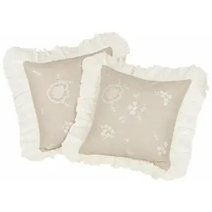 Comparateur de prix : LOBERON Lot de 2 housses de coussins Clarissa, gris (50 x 50cm)