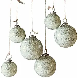 LOBERON Kerstversiering set van 6 Gladwin antiekwit pas cher