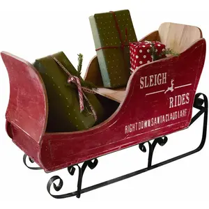 Loberon Luge décorative Maélys, rouge/noir (40.5 x 21.5 x 60cm) pas cher