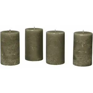 LOBERON Lot de 4 bougies Braga, vert (13cm) pas cher