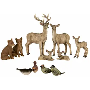 Comparateur de prix : LOBERON Lot de 11 animaux de la forêt Pluvet, marron (8 x 20 x 14.5cm)