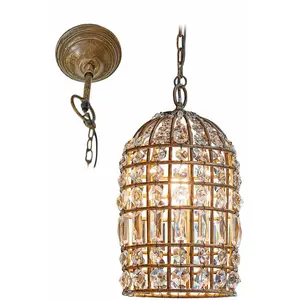 LOBERON Suspension Phyllis, marron vieilli/transparent (42cm) pas cher
