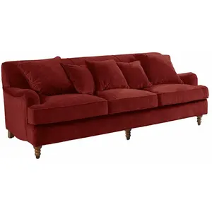 Comparateur de prix : LOBERON Canapé Isa, rouge rouille (95 x 224 x 80cm)