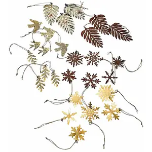 Comparateur de prix : LOBERON Lot de 30 décorations de Noël Mirabel, doré/marron (8 x 12cm)