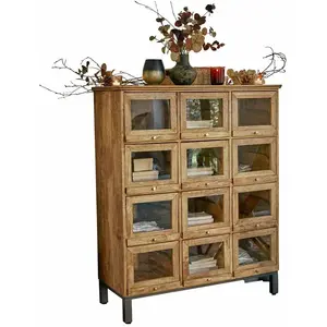 LOBERON Commode Middlesbrough, marron vieilli (45 x 104 x 128.5cm) pas cher