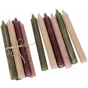 LOBERON Lot de 12 bougies Bauceau, multicolore (20cm) pas cher