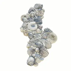 LOBERON Coquillages décoratifs Potnarvin, gris/bleu/violet (32 x 79 x 6cm) pas cher