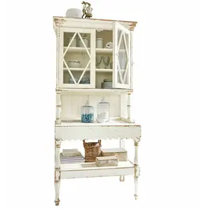 LOBERON Buffet Southon, blanc vieilli (62 x 100 x 202cm)