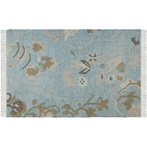 LOBERON Tapis Nére, bleu clair (300 x 200cm) pas cher