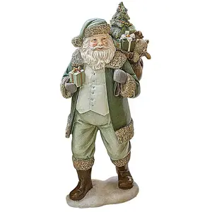 LOBERON Père Noël décoratif Douilly, vert (17 x 12 x 35.5cm) pas cher