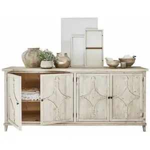LOBERON Commode Pemberton, gris (45 x 210 x 91cm) pas cher