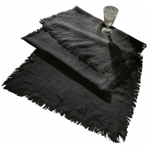Comparateur de prix : LOBERON Chemin de table Pibrac, noir (150 x 50cm)