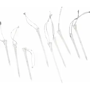 LOBERON Lot de 9 décorations à suspendre Hattie, transparent (1.5 x 15cm)Vendu parloberon