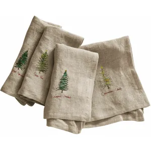 LOBERON Lot de 4 serviettes Jarrier, beige (40 x 40cm)