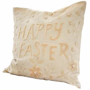 LOBERON Housse de coussin Happy Easter, crème (40 x 40cm) pas cher