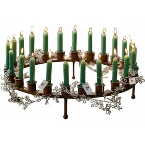 LOBERON Couronne à bougies Margarit, marron vieilli (10cm) pas cher