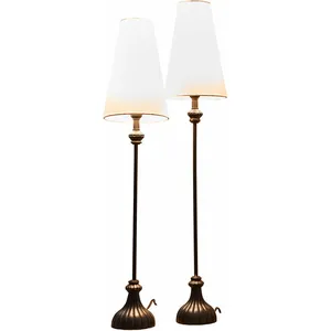 LOBERON Lot de 2 lampes à poser Ambrosse, noir/crème (82cm) pas cher