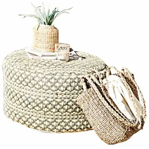 LOBERON Pouf intérieur et extérieur Mintares, vert (40cm) pas cher