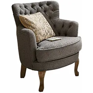LOBERON Fauteuil Calgary, gris (70.5 x 64 x 77cm)