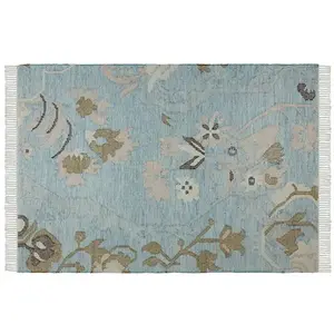LOBERON Tapis Nére, bleu clair (200 x 140cm) pas cher