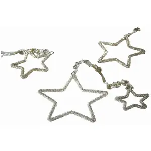 Loberon Lot de 4 décorations à suspendre Manilo, argenté (13 x 26cm)Vendu parloberon