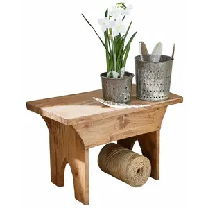 LOBERON Tabouret Hoboken, marron (24 x 40 x 24cm)