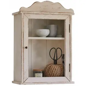 LOBERON Meuble de rangement mural Sandrine, blanc vieilli (18 x 35 x 50cm) pas cher