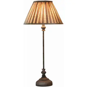LOBERON Lampe à poser Ponsardin, gris vieilli/lin (30 x 30 x 66cm) pas cher