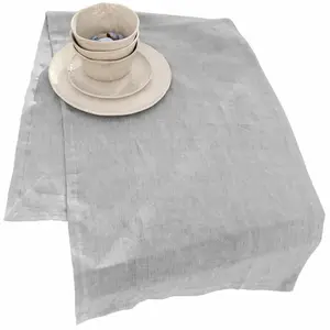 Comparateur de prix : Loberon Chemin de table Bursinel, gris (50 x 150cm)