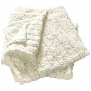 LOBERON Plaid Dorelice, blanc (130 x 170cm) pas cher