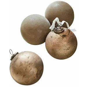 Comparateur de prix : Loberon Lot de 4 Boules de Noël Ophraine, Marron/cuivré