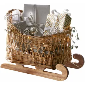 LOBERON Traineau décoratif Quileta, marron (26 x 44 x 29cm)