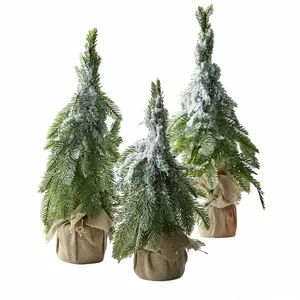 LOBERON Lot de 3 arbres décoratifs Selitor, vert (22 x 22 x 50cm) pas cher