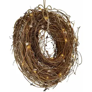 LOBERON Couronne à LED Talindra, marron (12cm) pas cher