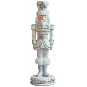 LOBERON Casse-noix décoratif Moriette, blanc/argenté (33.5cm) pas cher