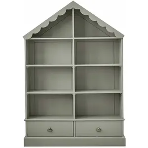 LOBERON Étagère Vaurillon, gris/vert (30 x 106 x 152cm) pas cher