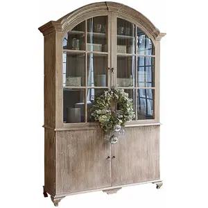 LOBERON Buffet Périmonde, gris vieilli (52 x 147 x 228cm)