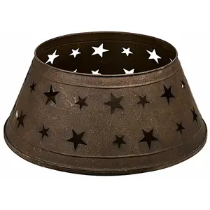 LOBERON Cache-pied pour sapin de Noël Ysabelle, marron vieilli (25cm)