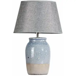LOBERON Lampe à poser Manly, gris (51cm) pas cher