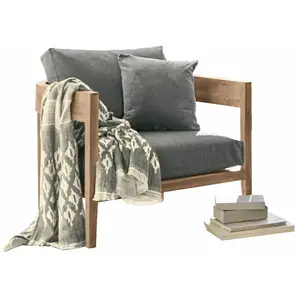 Comparateur de prix : LOBERON Fauteuil Courtelevant, gris/marron (78.5 x 77.5 x 82cm)