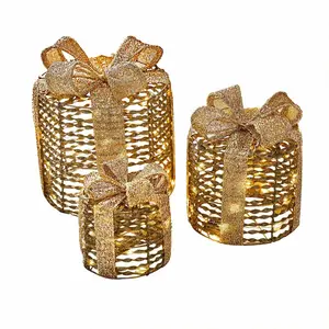 LOBERON Lot de 3 cadeaux à LED Lorivane, or (25cm) pas cher