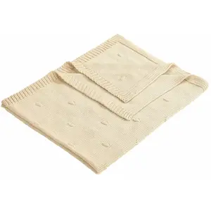 LOBERON Plaid Samiya, crème (70 x 100cm) pas cher