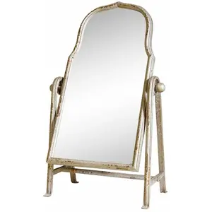 LOBERON Miroir Estienne, blanc vieilli (14 x 26 x 43.5cm) pas cher