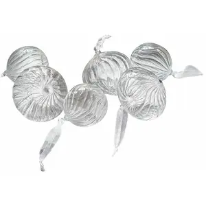 Loberon Lot de 6 Boules de Noël Bavella, Transparent pas cher