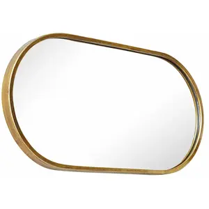 LOBERON Miroir Anthé, laiton vieilli (2.5 x 60 x 31cm) pas cher