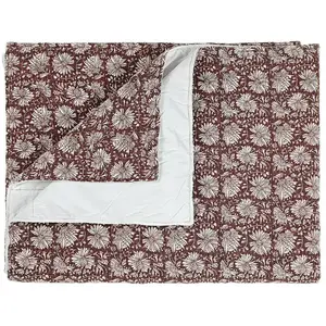 LOBERON Plaid Soleique, bordeaux/blanc (170 x 130cm) pas cher